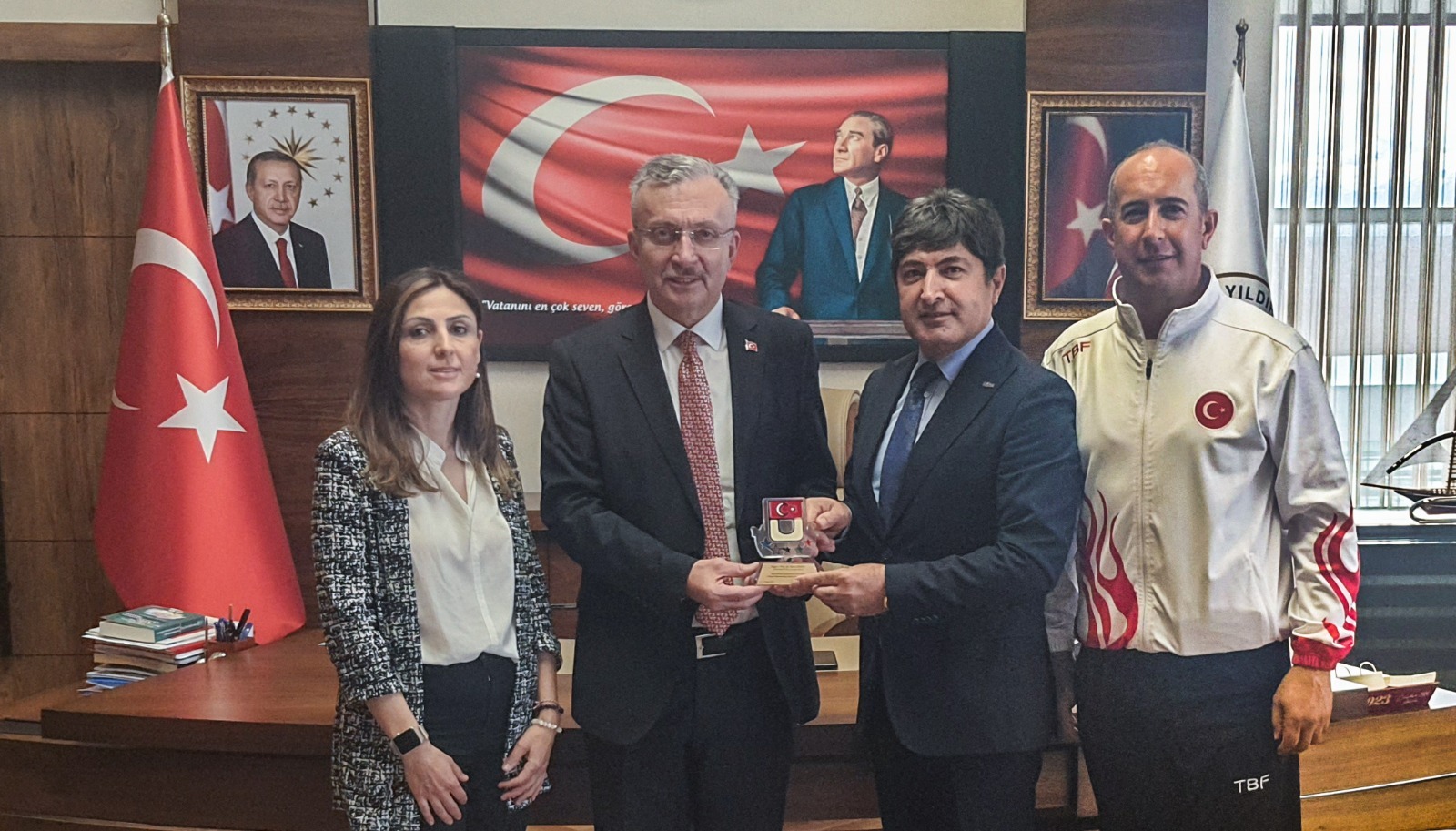TÜSF’dan Rektör Levent’e Teşekkür Ziyareti