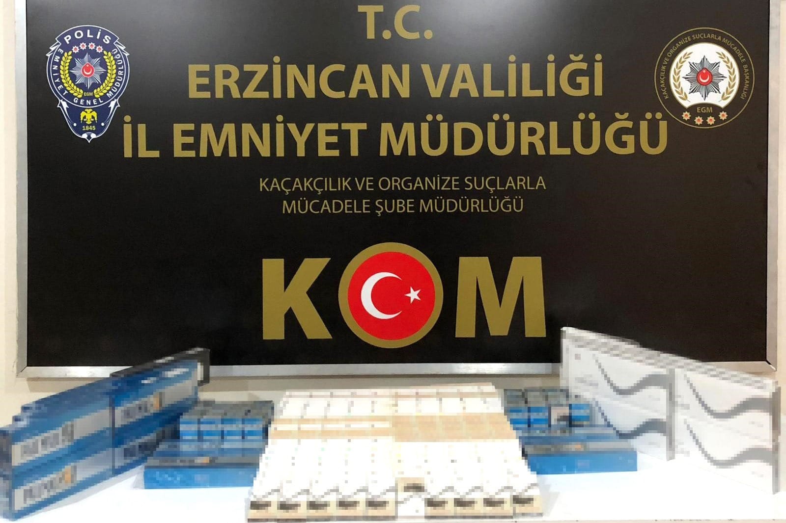 Erzincan da Gümrük Kaçağı Sigara Ele Geçirildi