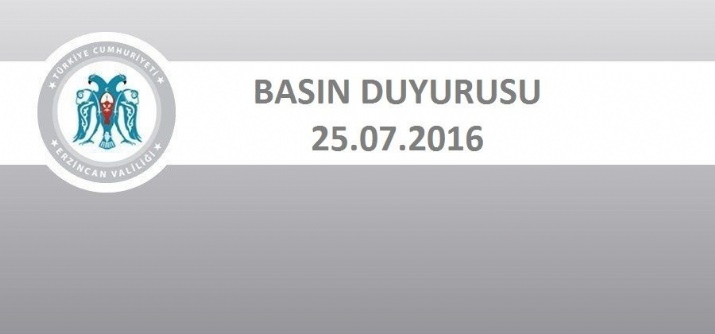Erzincan Valiliğinden, Hain Saldırı İle İlgili Açıklama