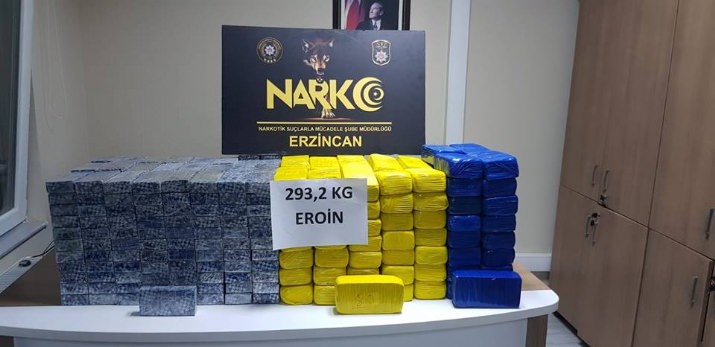 Erzincan'da, 293 Kilo 200 Gram Eroin Ele Geçirildi
