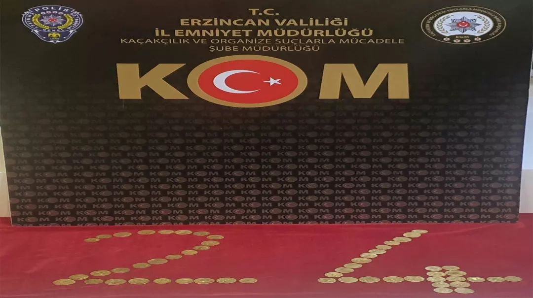 55 adet altın sikke ele geçirildi