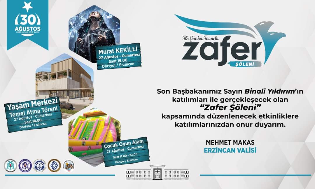 Vali Makas, Zafer Şölenine Tüm Erzincanlıları Davet Etti
